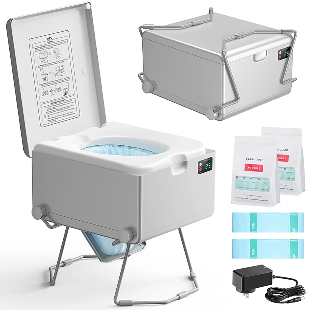 Modiwell LE-310 Dry Flush Portable Toilet Silver