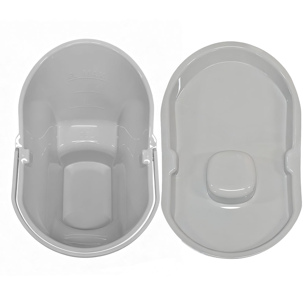 Modiwell Dry Flush Urine Tank - Front and Back View showcasing all angles of the heavy-duty accessory
