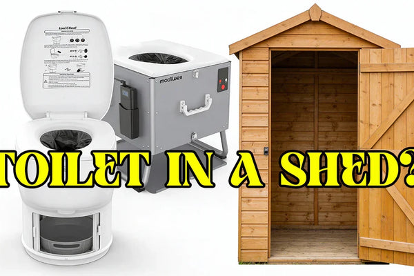 Install a Modiwell dry flush toilet inside the shed.
