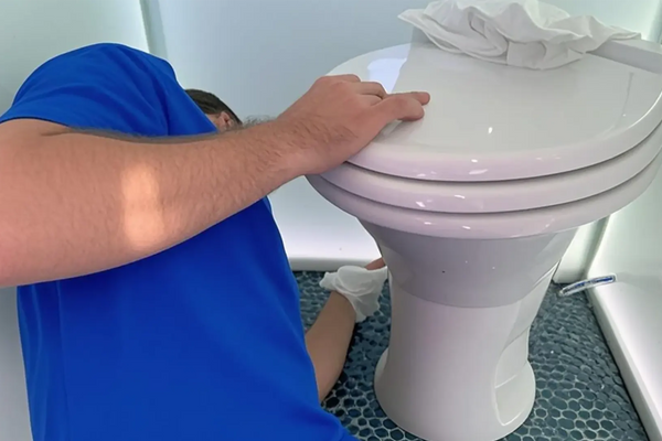 Camping RV toilet leaking