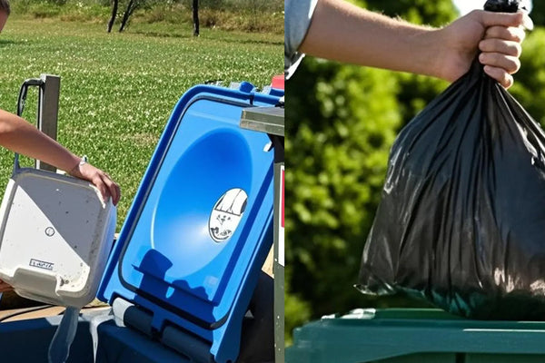 How to empty a portable toilet