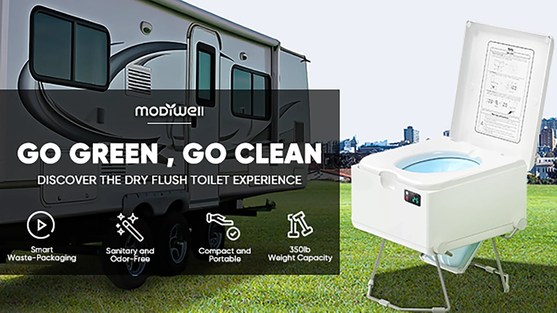 Modiwell dry flush toilet does not require a septic tank