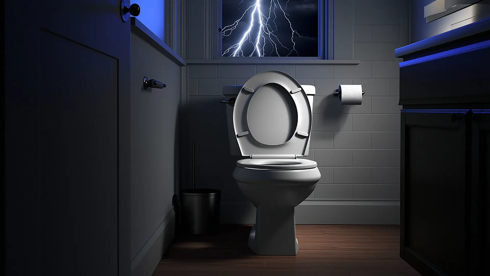 The weather affected the toilet.