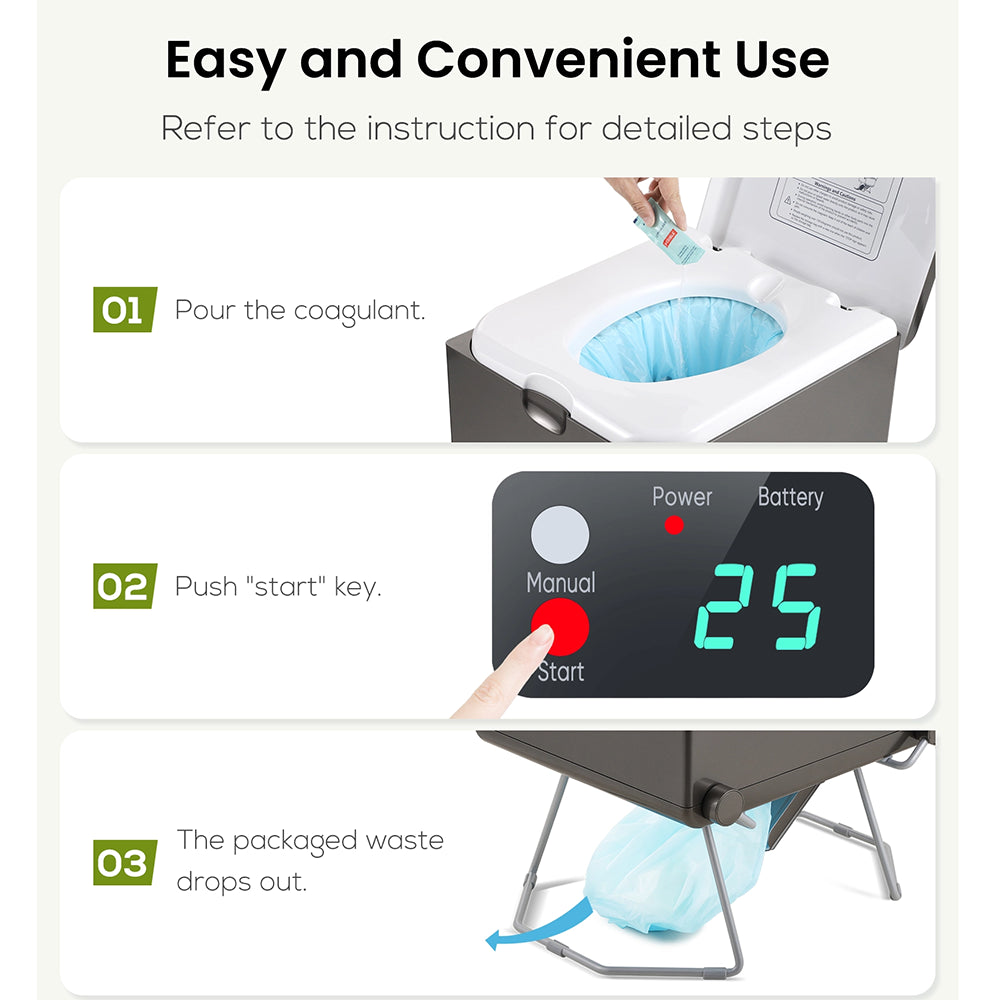 The Modiwell portable camping toilet is easy to use