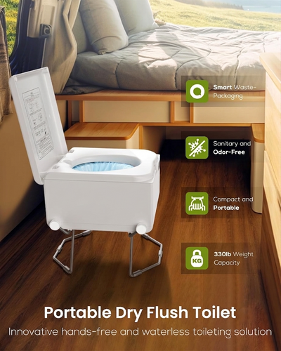 Modiwell EVO LE-310 Portable Dry Flush Toilet with LooSeal Waterless Sealing