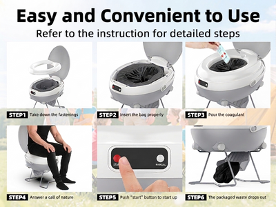Modiwell Space Egg LE-330  Portable Dry Flush Toilet with Carry Handle