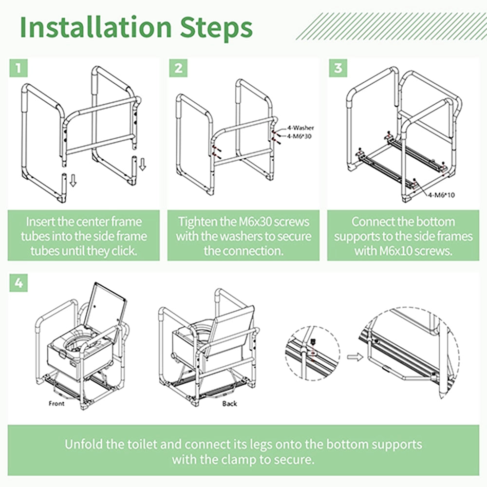 Modiwell Distributors）Modiwell LE-310 Dry Flush Toilet Safety Rail | Stable Support