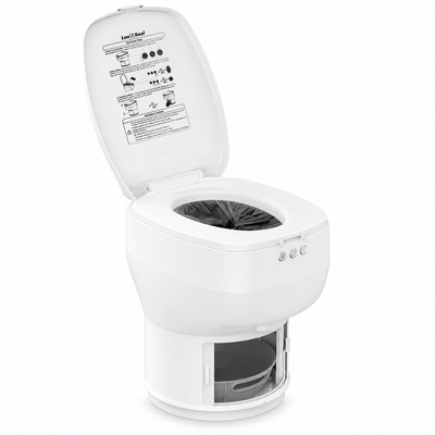 Modiwell Elite R1808 Fixed RV Dry Flush Toilet with LooSeal Waterless Sealing