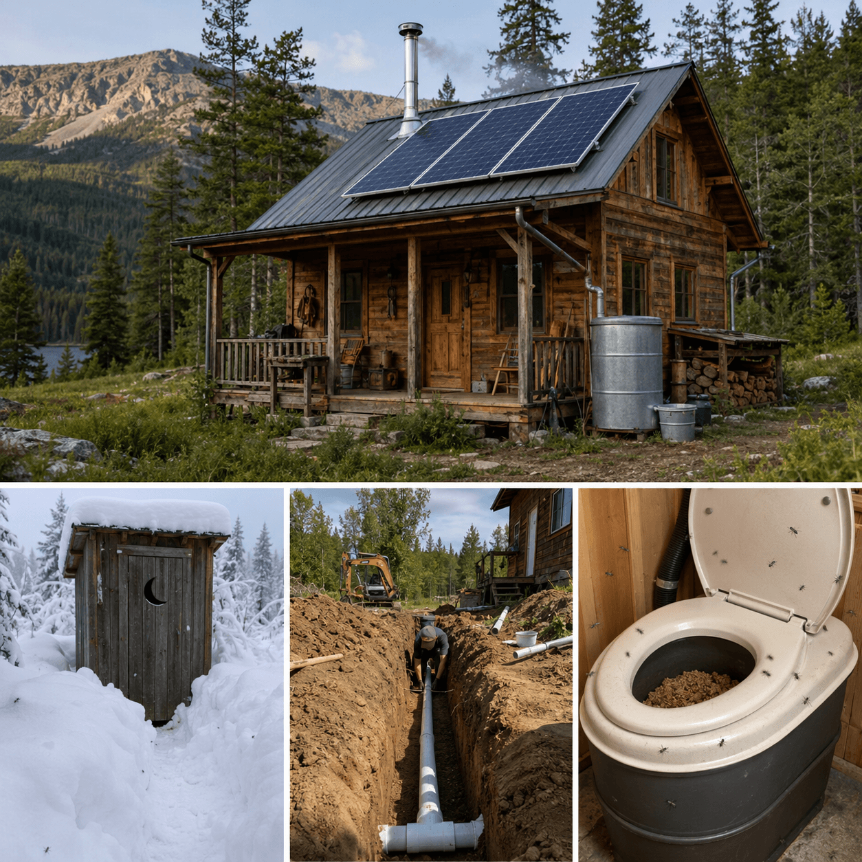 Off-grid cabin without proper toilet solution